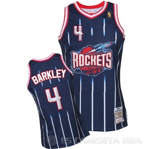 Camiseta Barkley #4 Houston Rockets Retro Azul - Haga un click en la imagen para cerrar